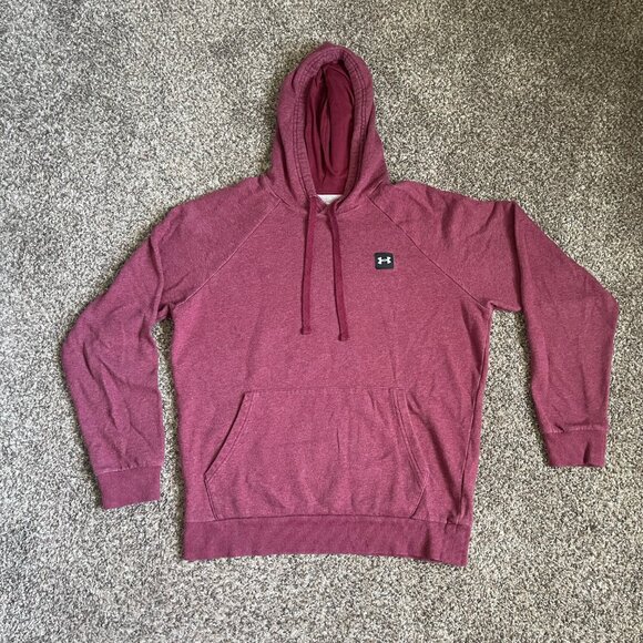 Men's Under Armour Rival Fleece Hoodie Sweatshirt, League Red, Size Small - Picture 5 of 10